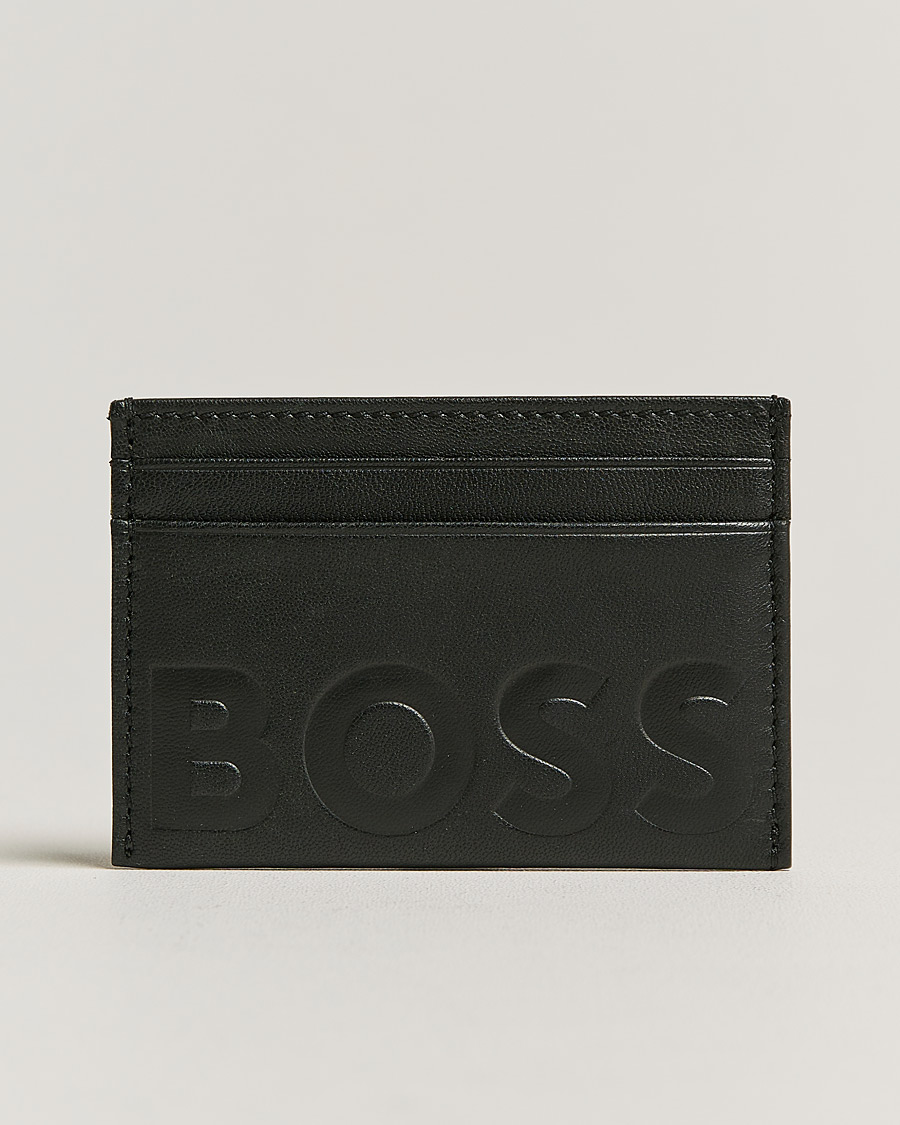 Men | Wallets | BOSS | Signature Leather Card Holder Black
