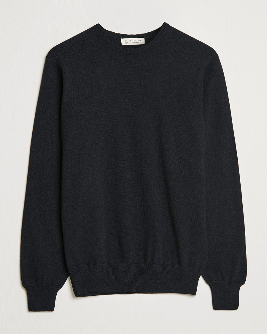 Men | Sweaters & Knitwear | Piacenza Cashmere | Cashmere Crew Neck Sweater Black