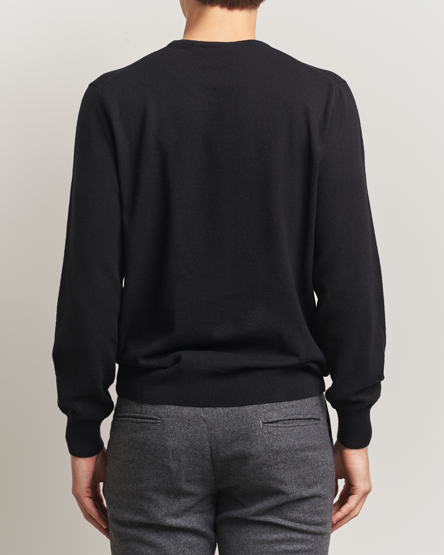 Men | Sweaters & Knitwear | Piacenza Cashmere | Cashmere Crew Neck Sweater Black