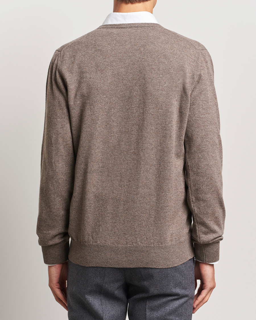 Men | Sweaters & Knitwear | Piacenza Cashmere | Cashmere V Neck Sweater Brown