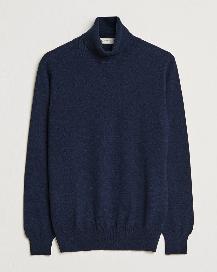 Men | Sweaters & Knitwear | Piacenza Cashmere | Cashmere Rollneck Sweater Navy