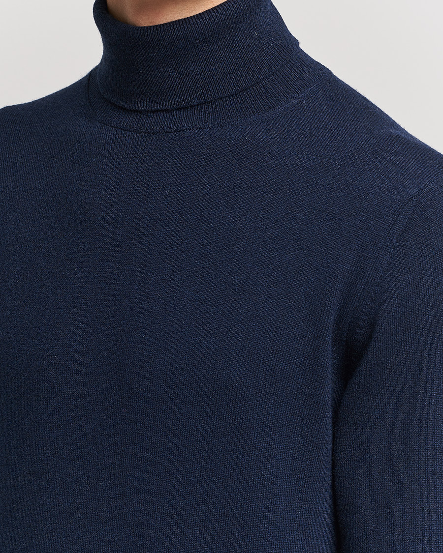 Men | Sweaters & Knitwear | Piacenza Cashmere | Cashmere Rollneck Sweater Navy