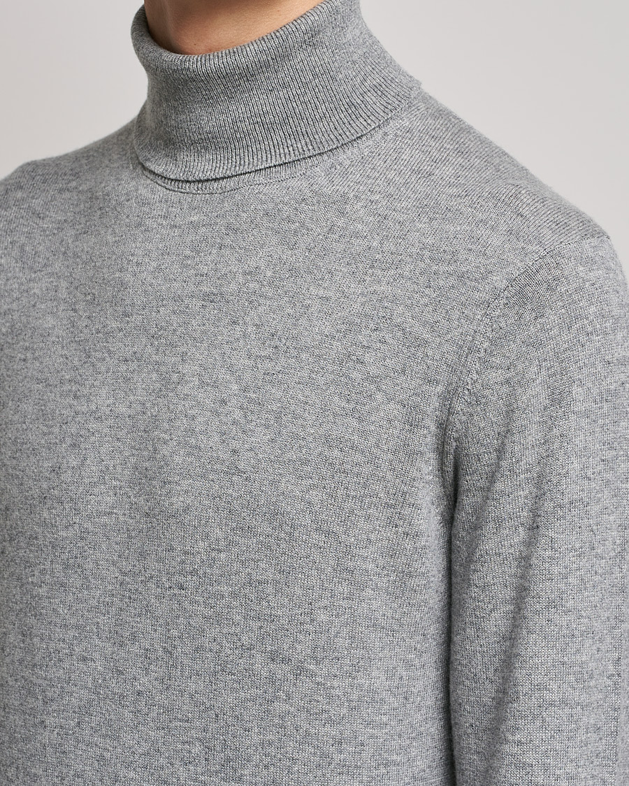 Men | Sweaters & Knitwear | Piacenza Cashmere | Cashmere Rollneck Sweater Light Grey