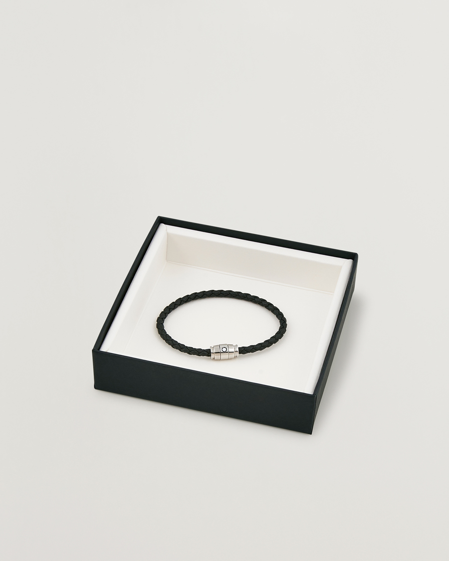 Men | Jewellery | Montblanc | Bracelet Steel 3 Rings Leather Black