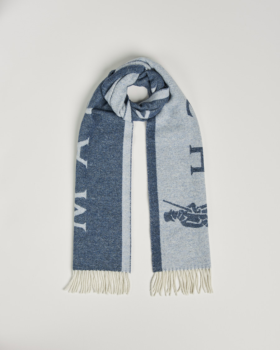 Men | Mackintosh Edinburg Wool Scarf Blue | Mackintosh | Edinburg Wool Scarf Blue