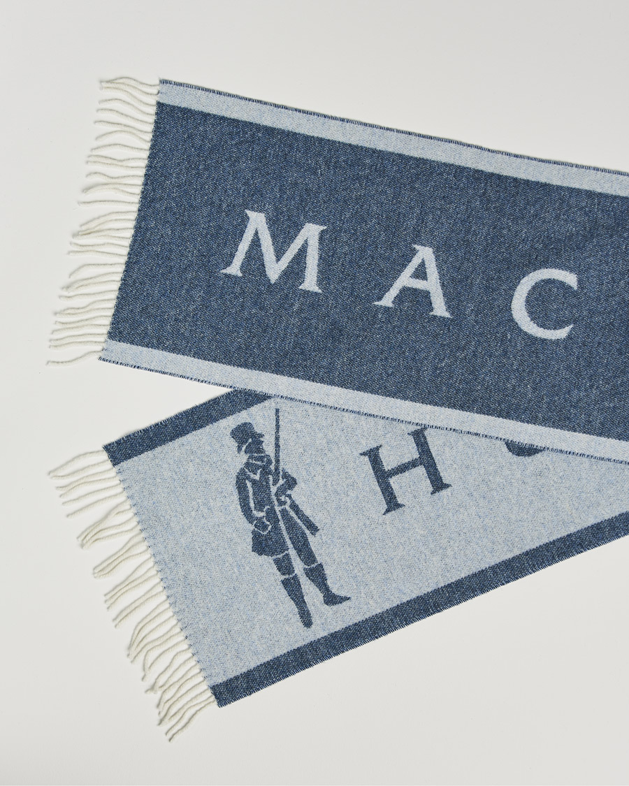 Men | Mackintosh Edinburg Wool Scarf Blue | Mackintosh | Edinburg Wool Scarf Blue