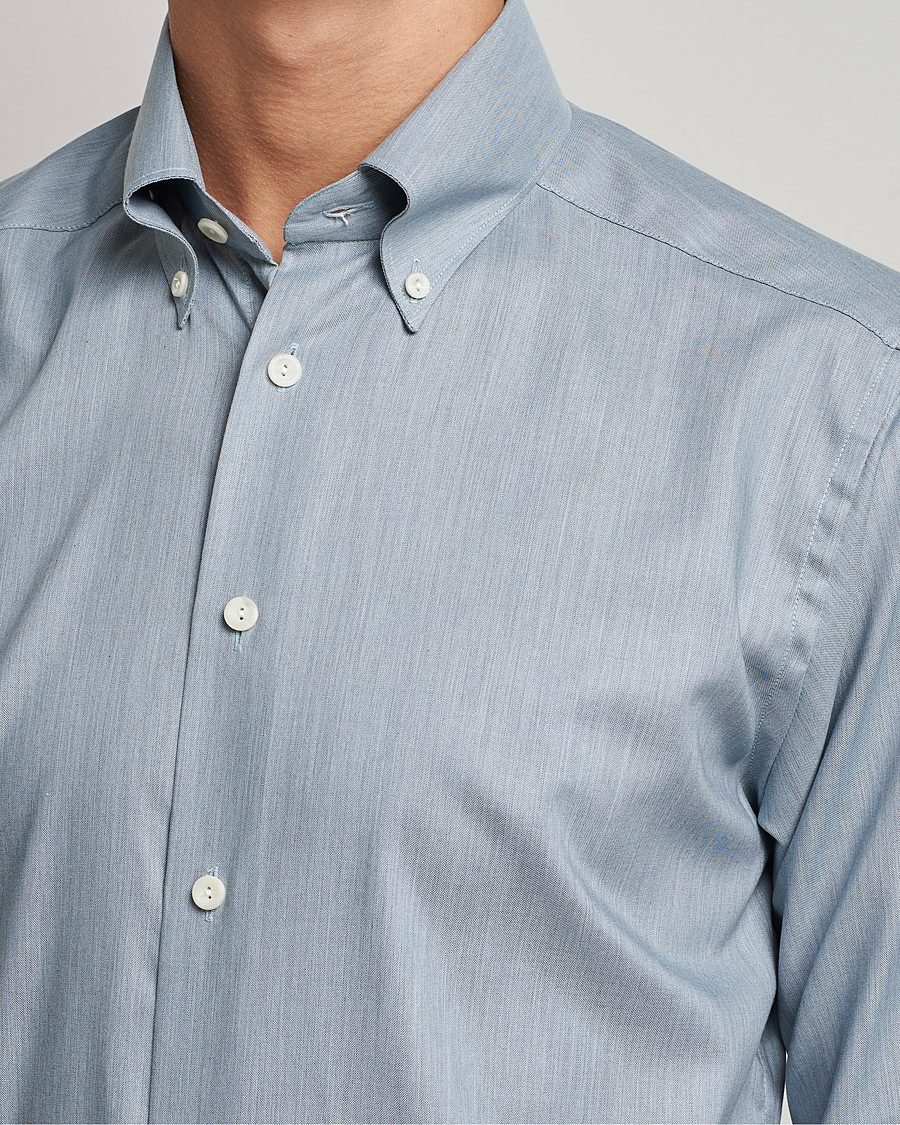 Men | Shirts | Eton | Wrinkle Free Button Down Oxford Shirt Light Blue