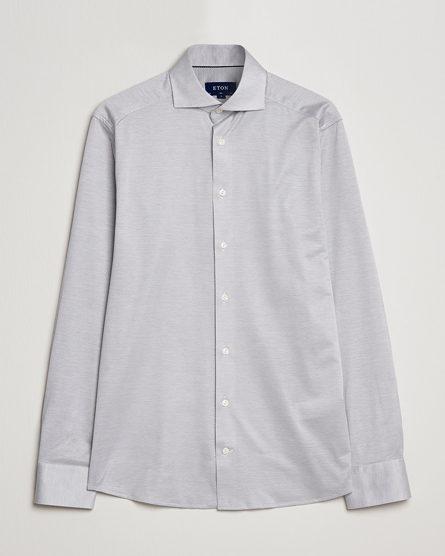 Men | Shirts | Eton | King Knit Filo Di Scozia Shirt Grey