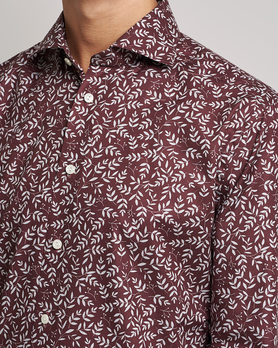 Men | Shirts | Eton | Twill Melange Shirt Red Floral
