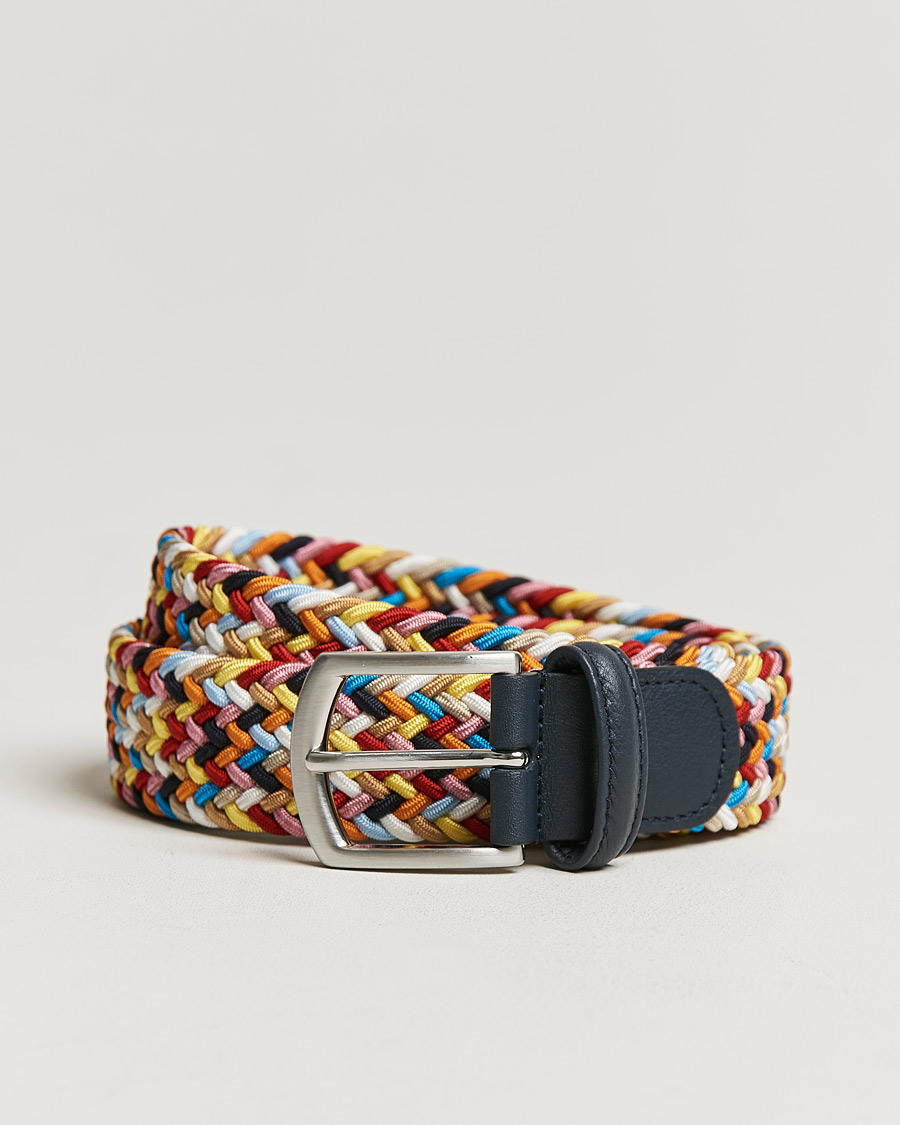 Men | Belts | Anderson's | Stretch Woven 3,5 cm Belt Multi