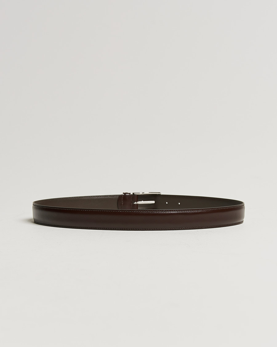 Men | Belts | Anderson's | Leather Suit Belt 3 cm Dark Brown