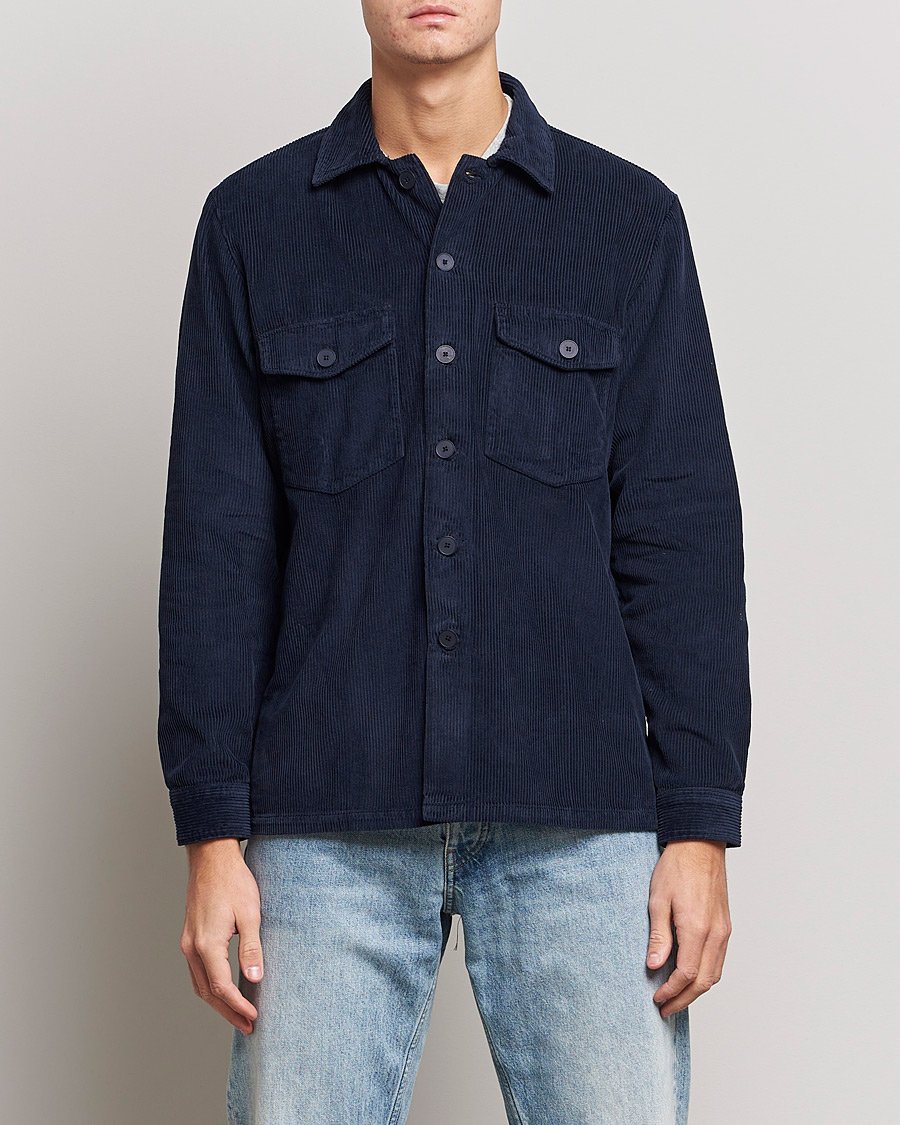 Men | Shirt Jackets | A Day's March | Carey Cord Overshirts Navy