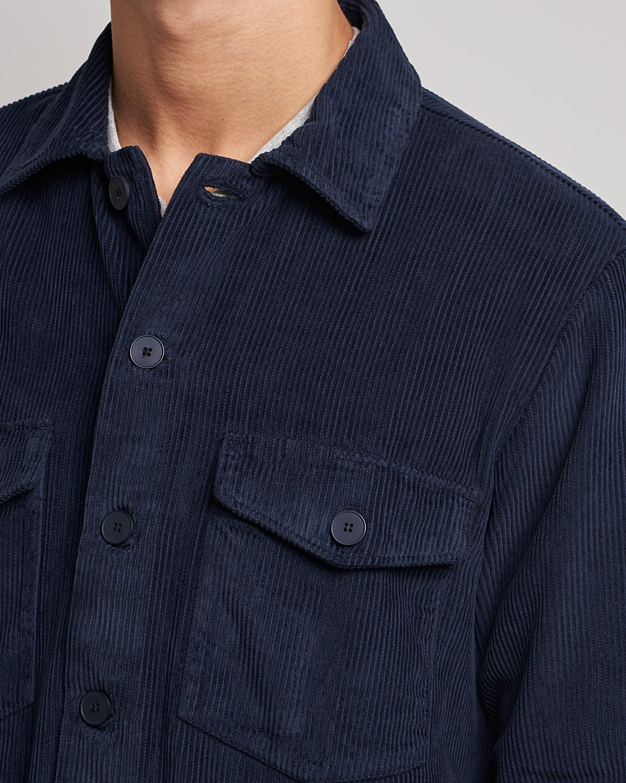 Men | Shirts | A Day's March | Carey Cord Overshirts Navy