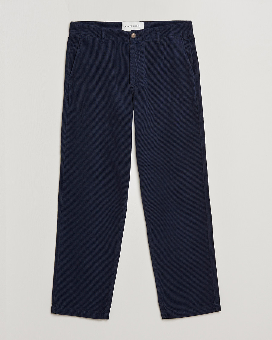 Men | Trousers | A Day's March | Redwood Cord Trousers Navy