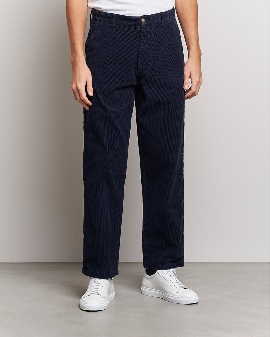 Men | Trousers | A Day's March | Redwood Cord Trousers Navy