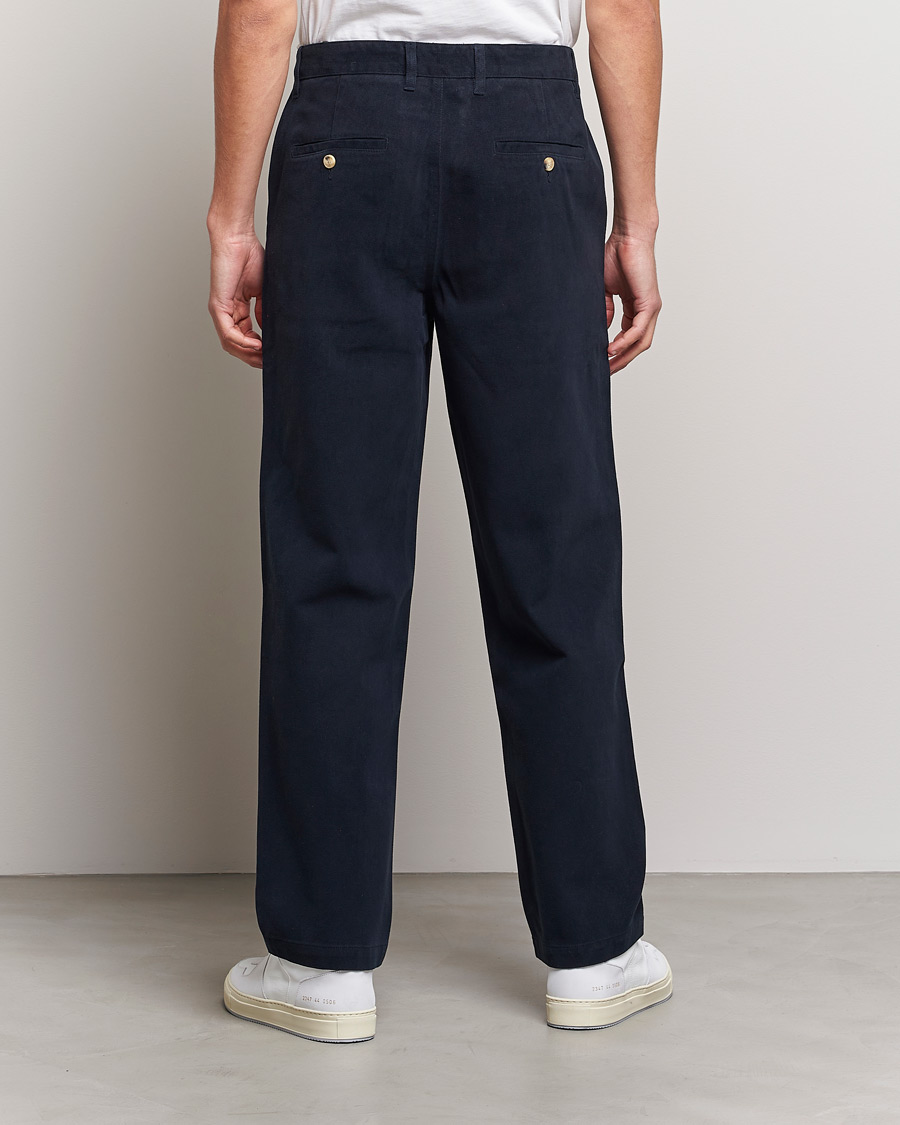 Men | Trousers | A Day's March | Redwood Cotton/Tencel Trousers Navy
