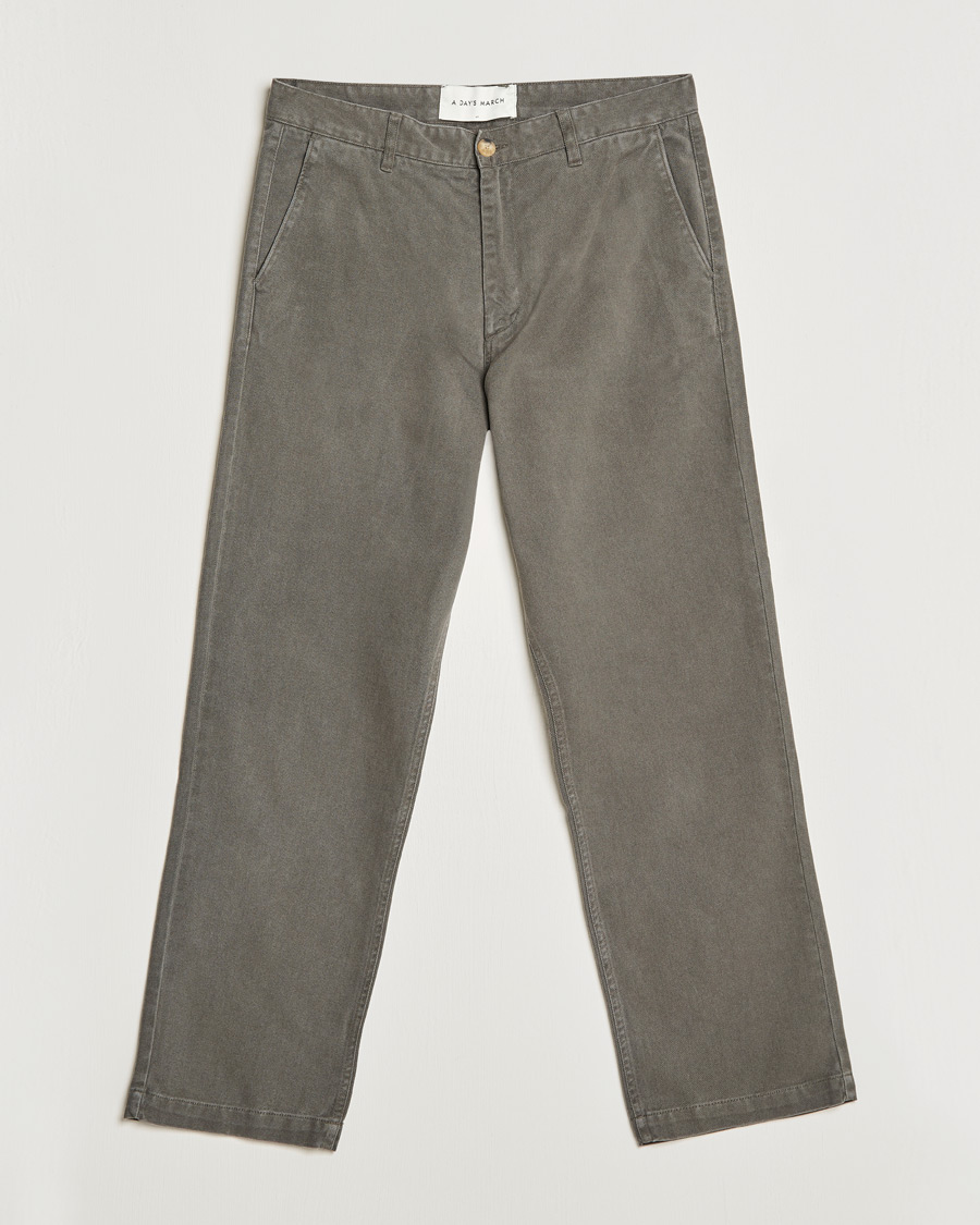 Men | Trousers | A Day's March | Redwood Cotton/Tencel Trousers Olive