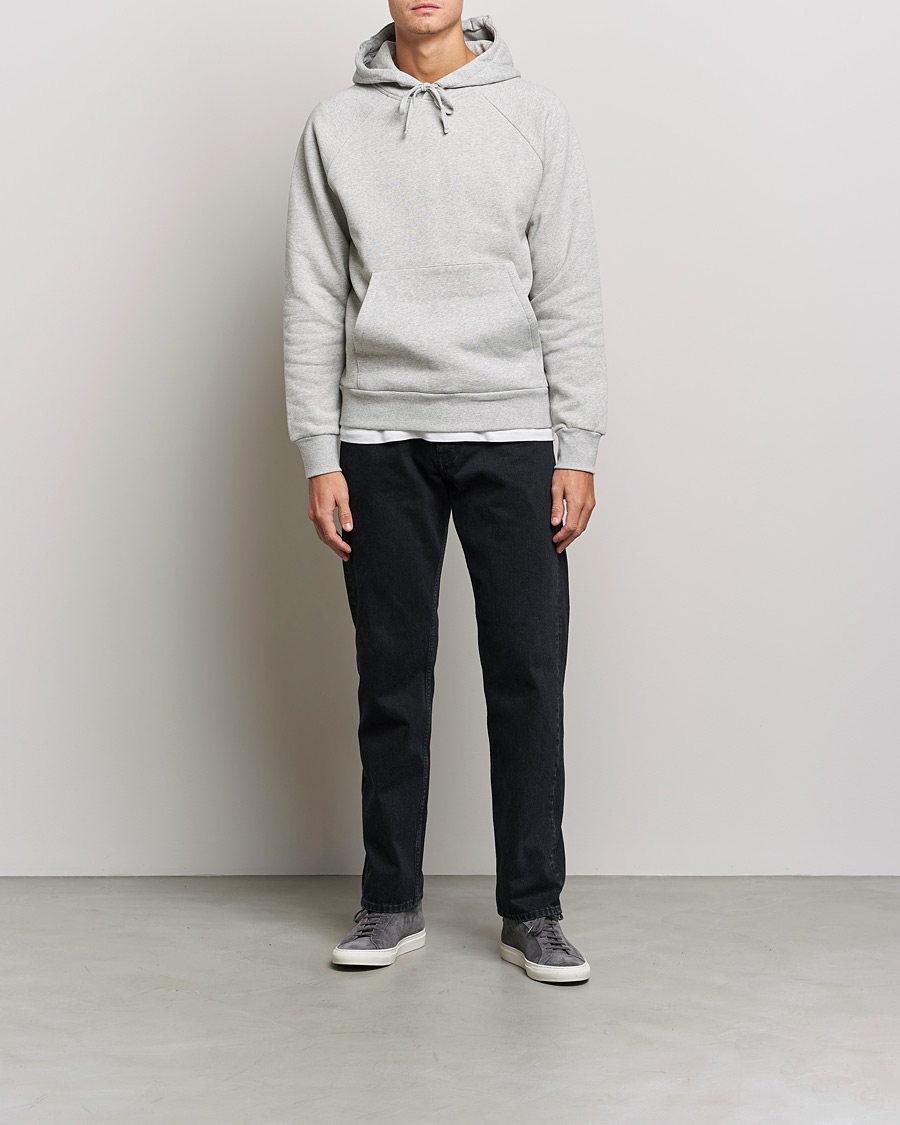 Men | Sweaters & Knitwear | A Day's March | Lafayette Organic Cotton Hoodie Grey Melange