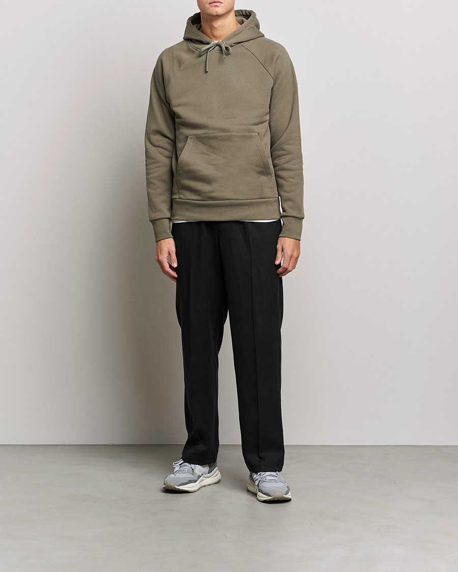 Men | Sweaters & Knitwear | A Day's March | Lafayette Organic Cotton Hoodie Army