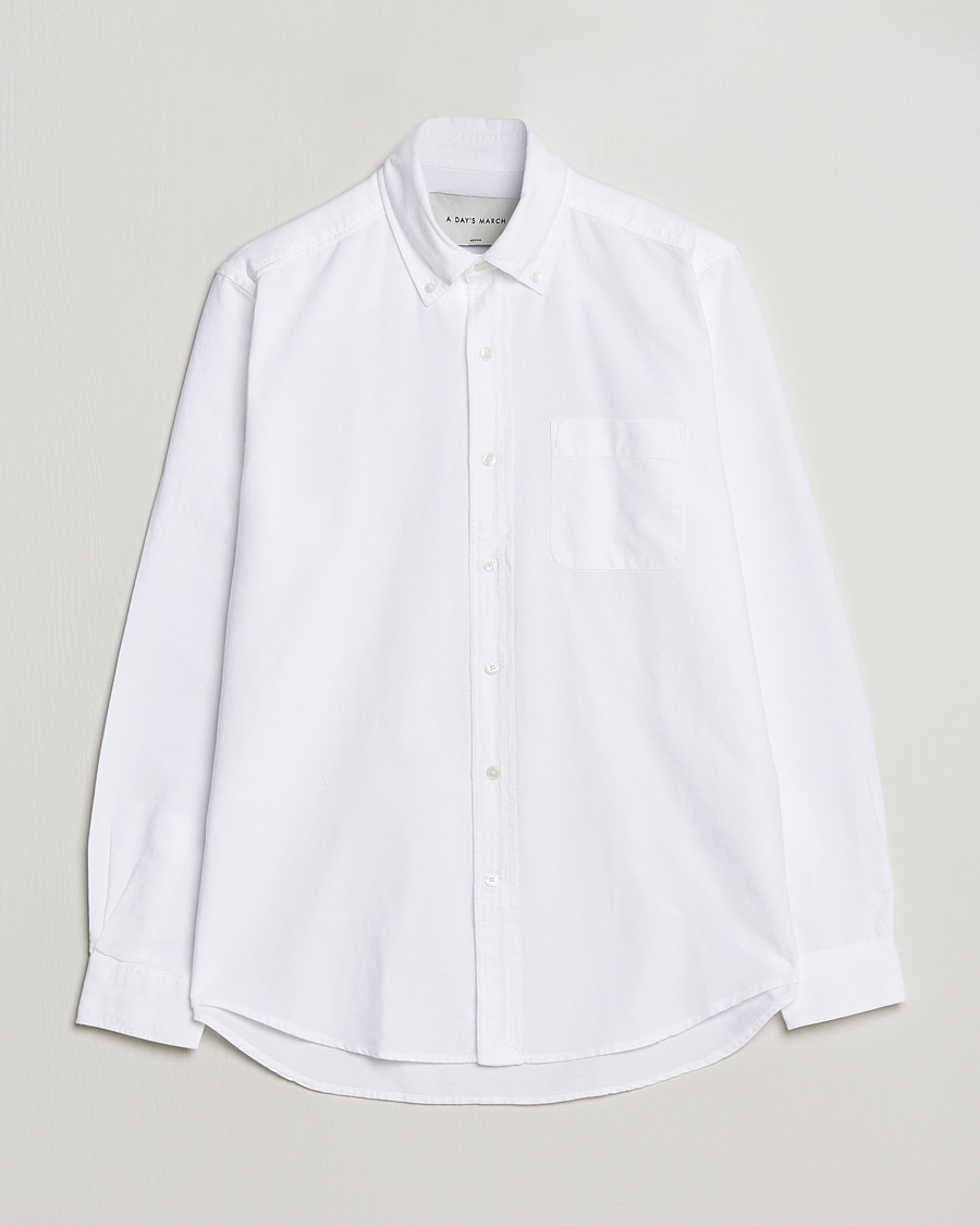 Men | The Classics of Tomorrow | A Day's March | Moorgate Dyed Oxford Shirt White