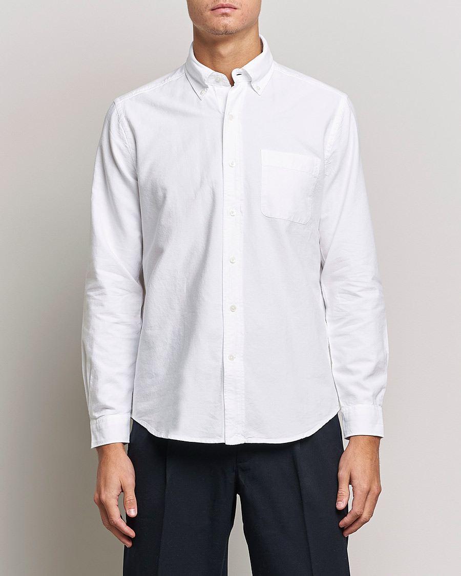 Men | Shirts | A Day's March | Moorgate Dyed Oxford Shirt White