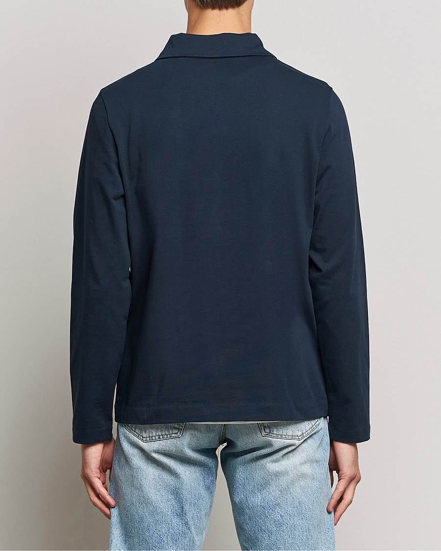Men | Sweaters & Knitwear | A Day's March | Branford Long Sleeve Jersey Polo Navy