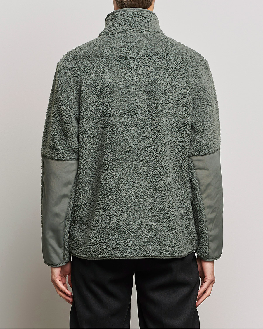 Men | Sweaters & Knitwear | A Day's March | Tone Pile Fleece Jacket Dusty Green