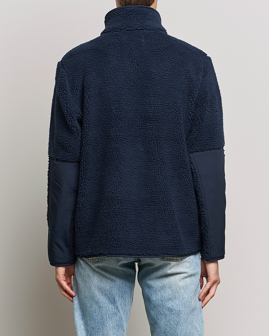 Men | Sweaters & Knitwear | A Day's March | Tone Pile Fleece Jacket Navy
