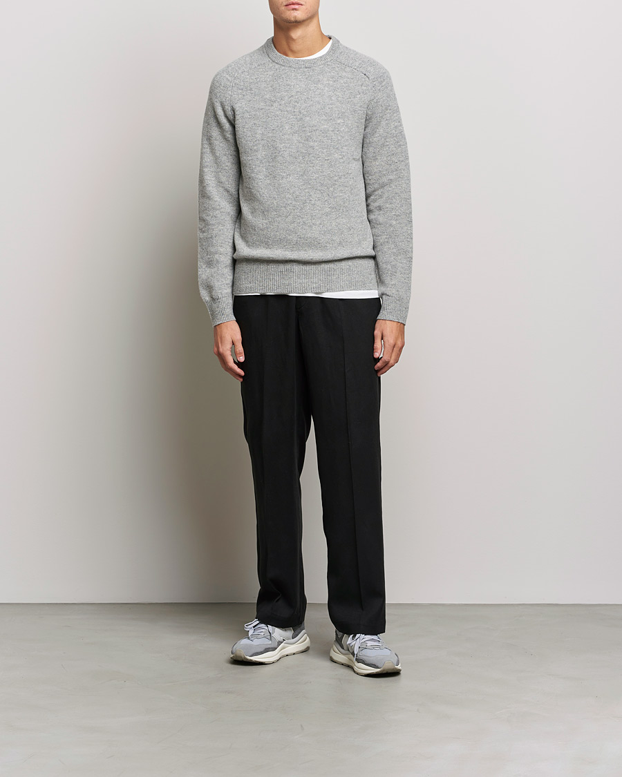 Men | Departments | A Day's March | Brodick Lambswool Sweater Grey Melange