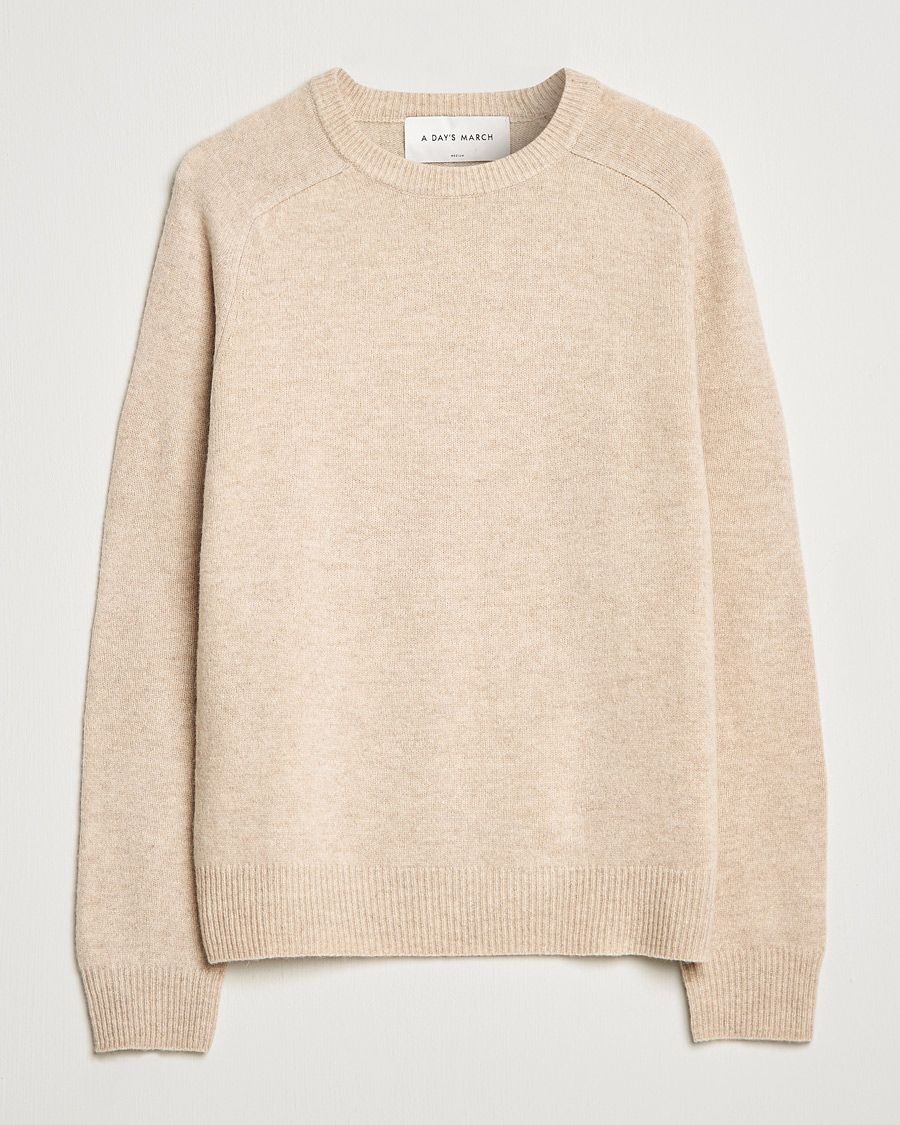 Men | What's new | A Day's March | Brodick Lambswool Sweater Sand Melange