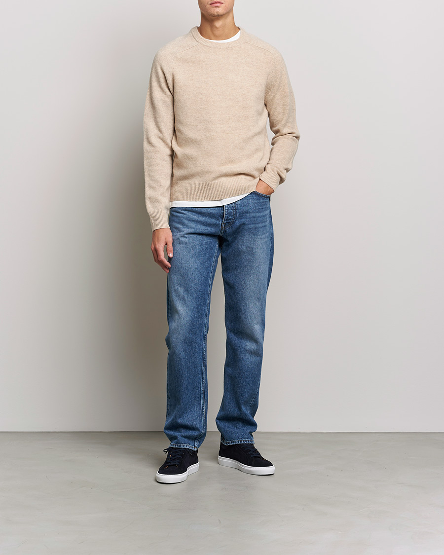 Men | Contemporary Creators | A Day's March | Brodick Lambswool Sweater Sand Melange