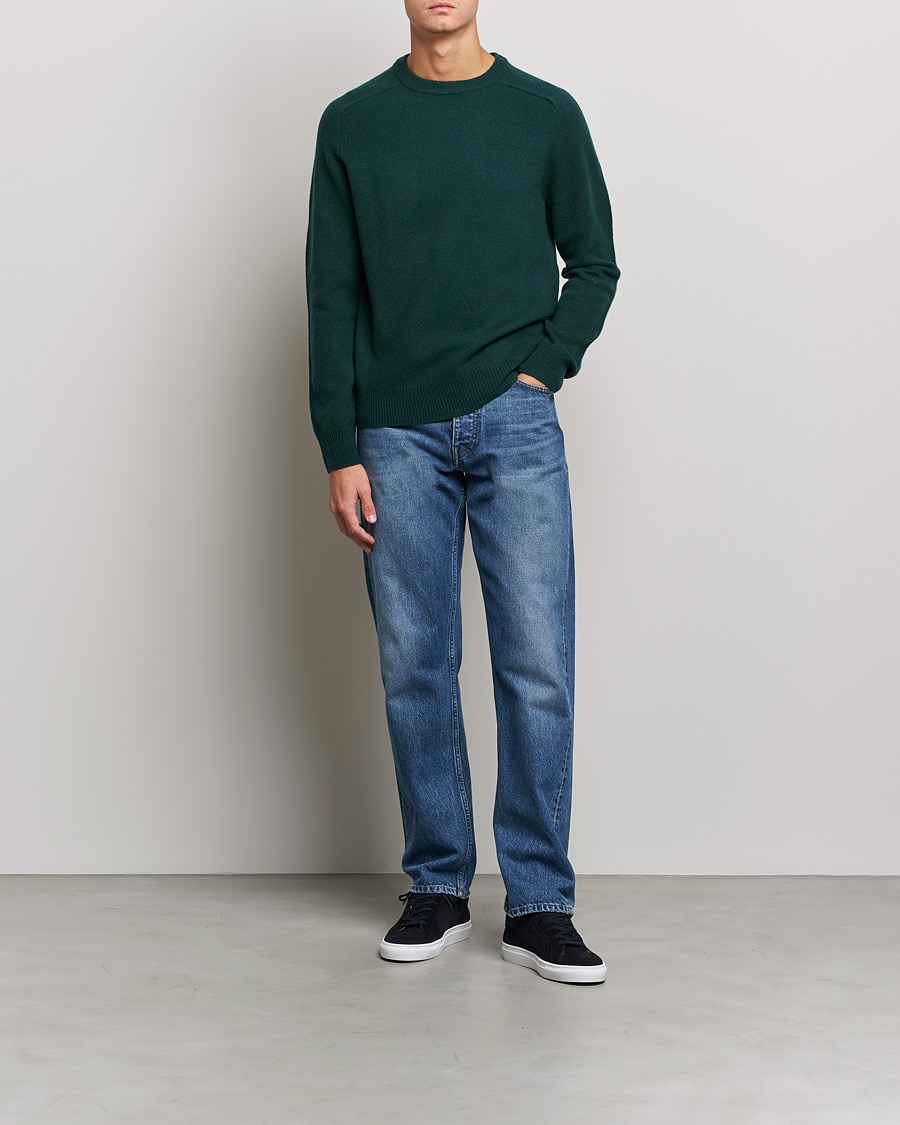 Men | Departments | A Day's March | Brodick Lambswool Sweater Bottle Green