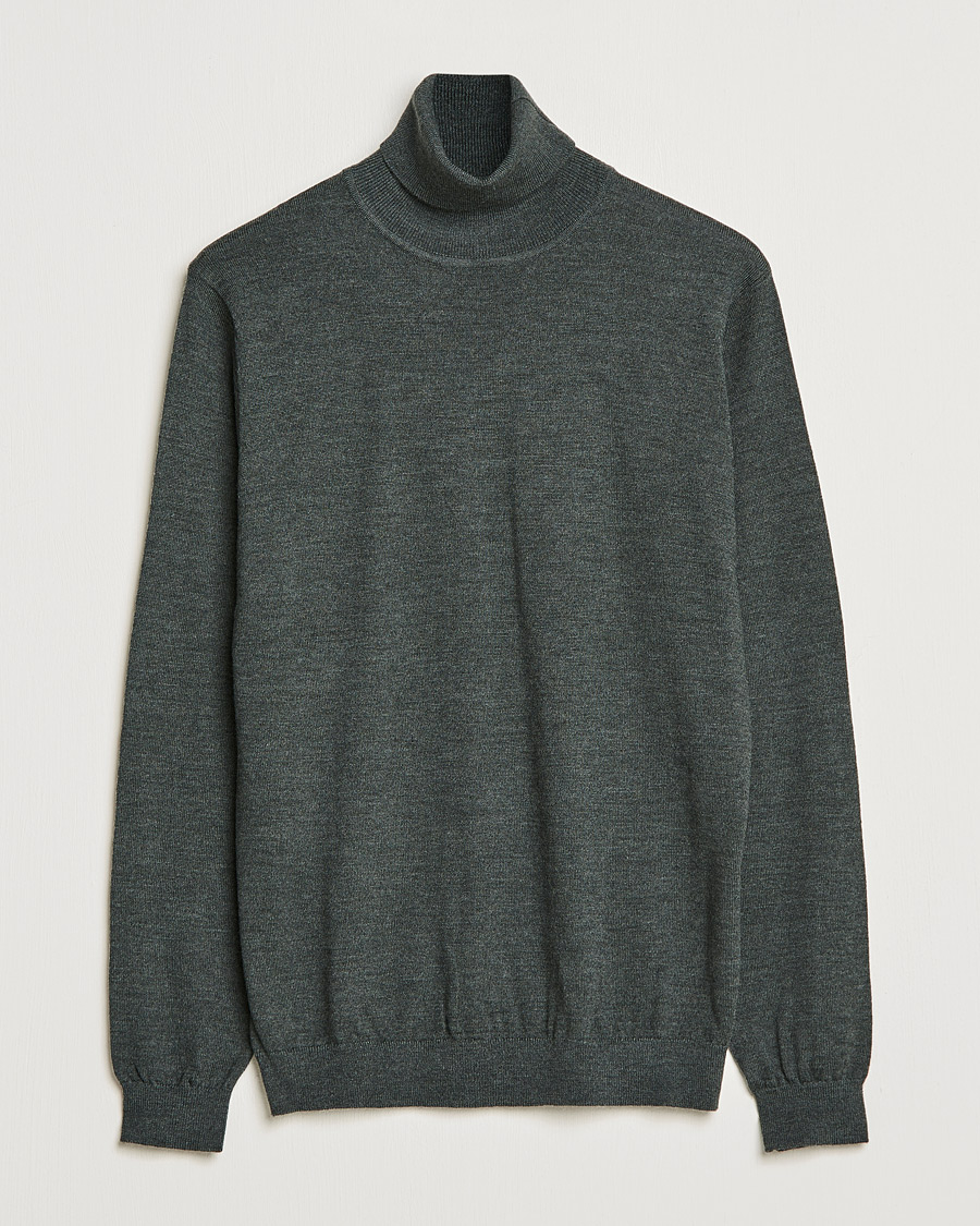 Men | Sweaters & Knitwear | A Day's March | Nela Merino Rollneck Moss Melange