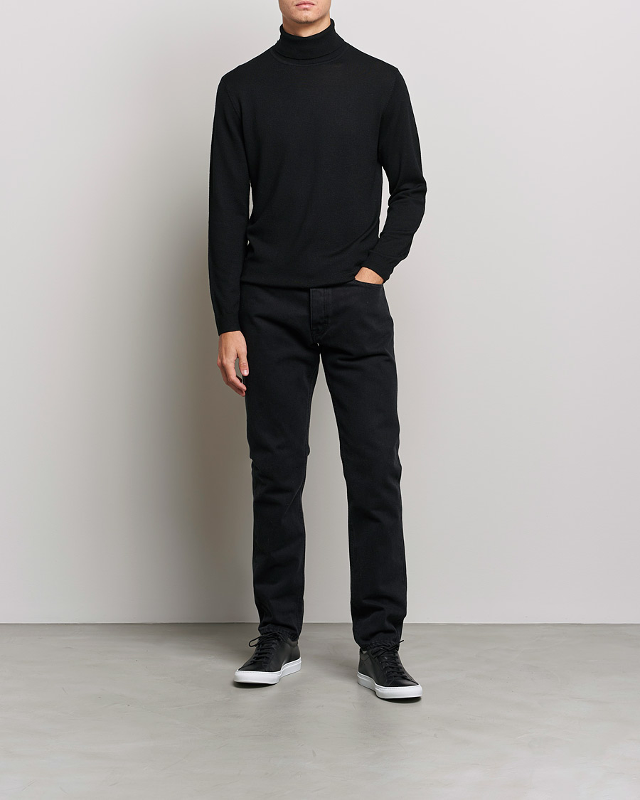 Men | Sweaters & Knitwear | A Day's March | Nela Merino Rollneck Black
