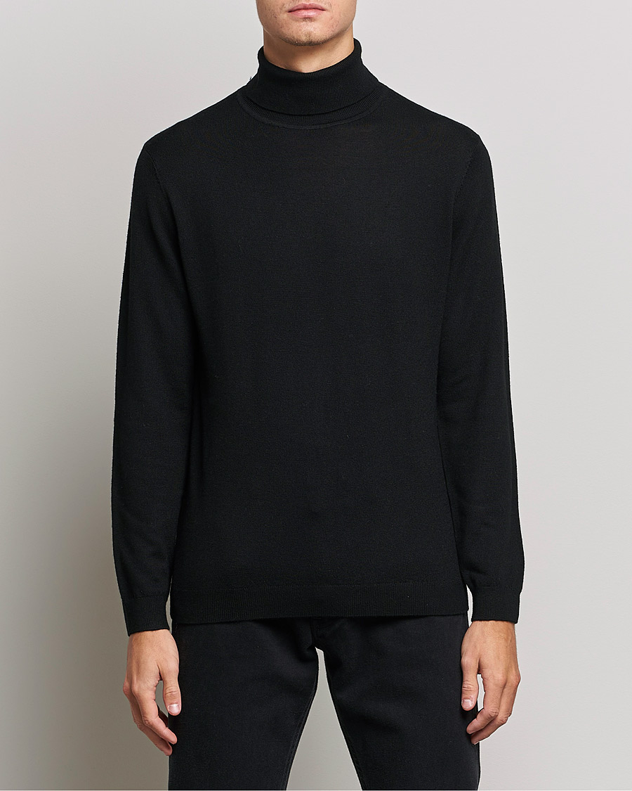 Men | Sweaters & Knitwear | A Day's March | Nela Merino Rollneck Black
