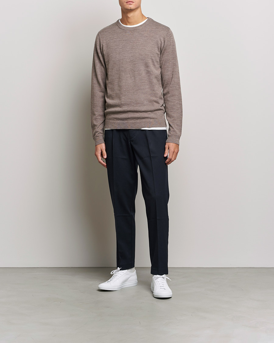 Men | Departments | A Day's March | Alagón Merino Crew Taupe Melange