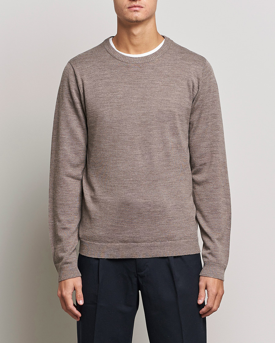 Men | Departments | A Day's March | Alagón Merino Crew Taupe Melange