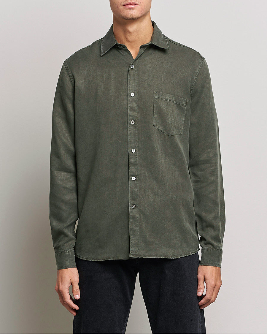 Men | Casual Shirts | A Day's March | Daintree Tencel Shirt Olive