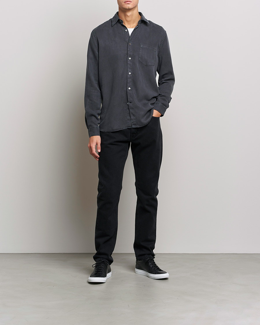 Men | Gifts | A Day's March | Daintree Tencel Shirt Off Black