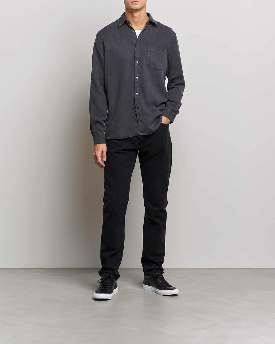 Men | Shirts | A Day's March | Daintree Lyocell Shirt Off Black