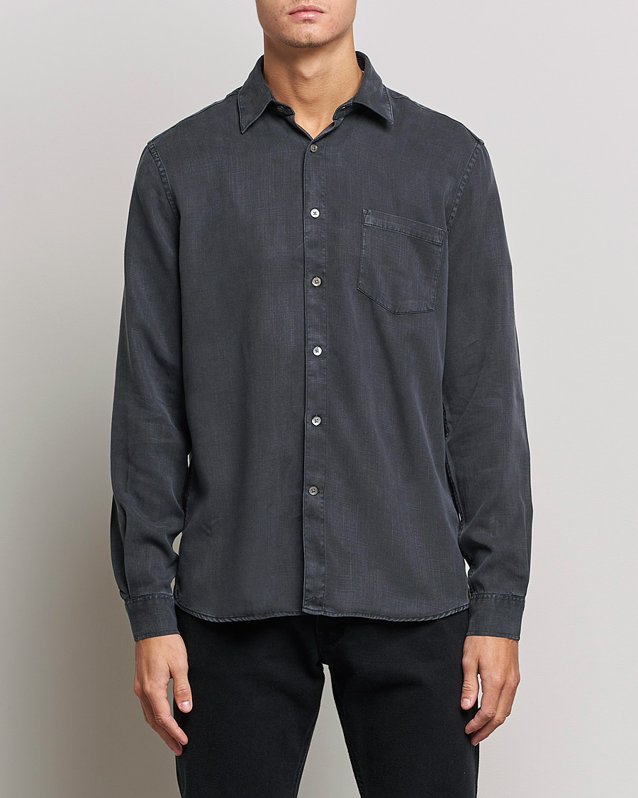 Men | Shirts | A Day's March | Daintree Lyocell Shirt Off Black
