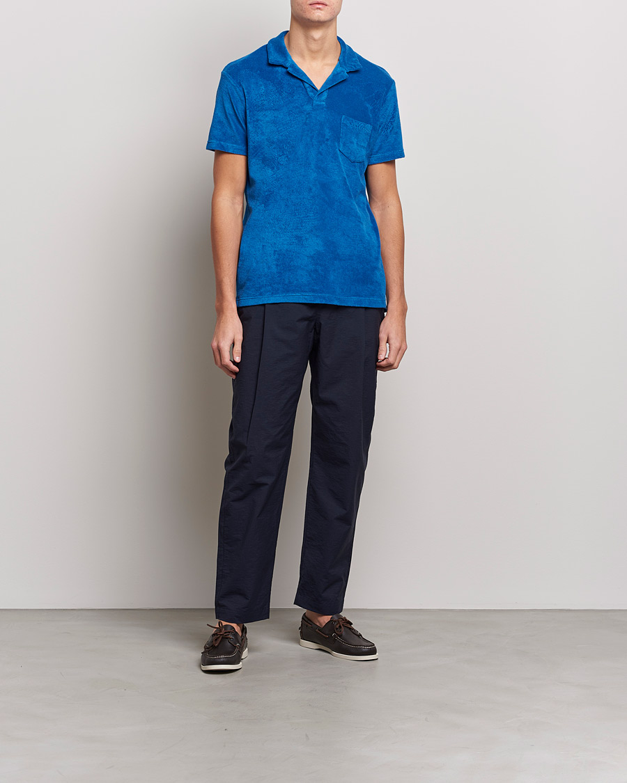 Men | Polo Shirts | Orlebar Brown | Terry Polo Signal Blue
