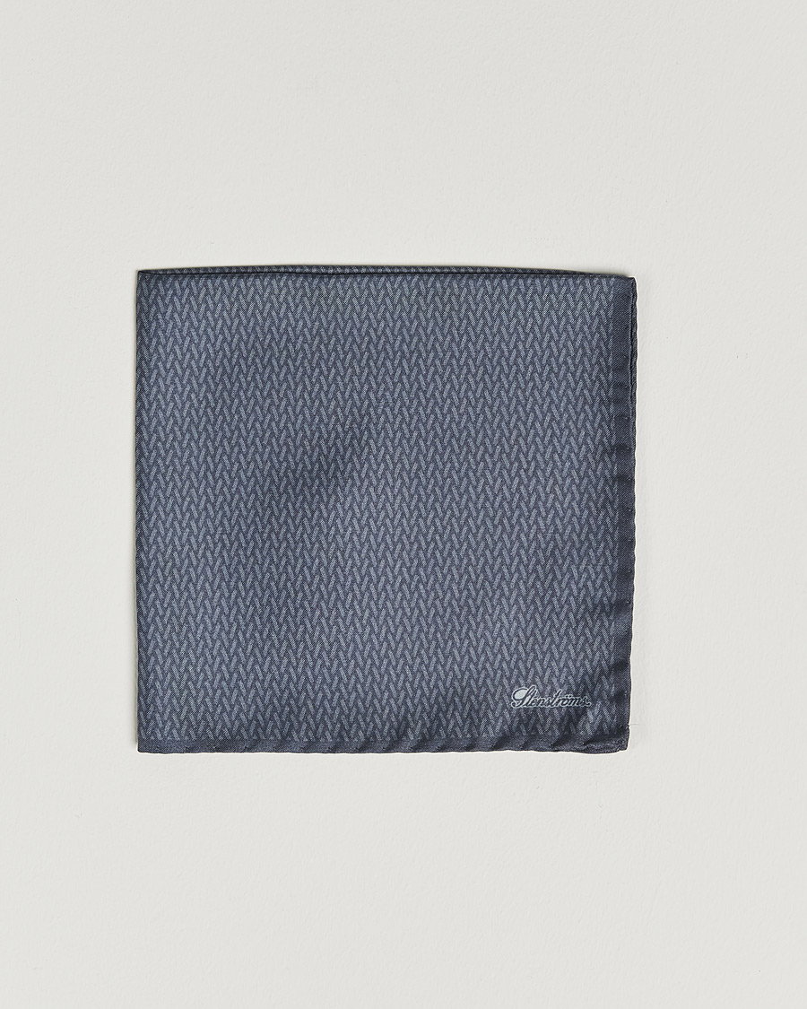 Men | Pocket Squares | Stenströms | Silk Handkerchief Mid Grey