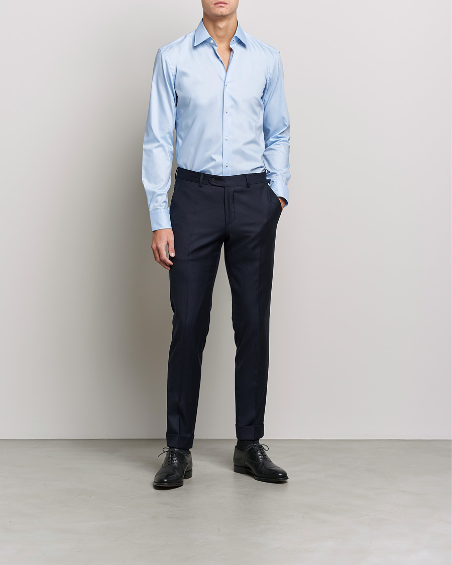 Men | Business Shirts | BOSS | Hank Slim Fit Shirt Light Blue