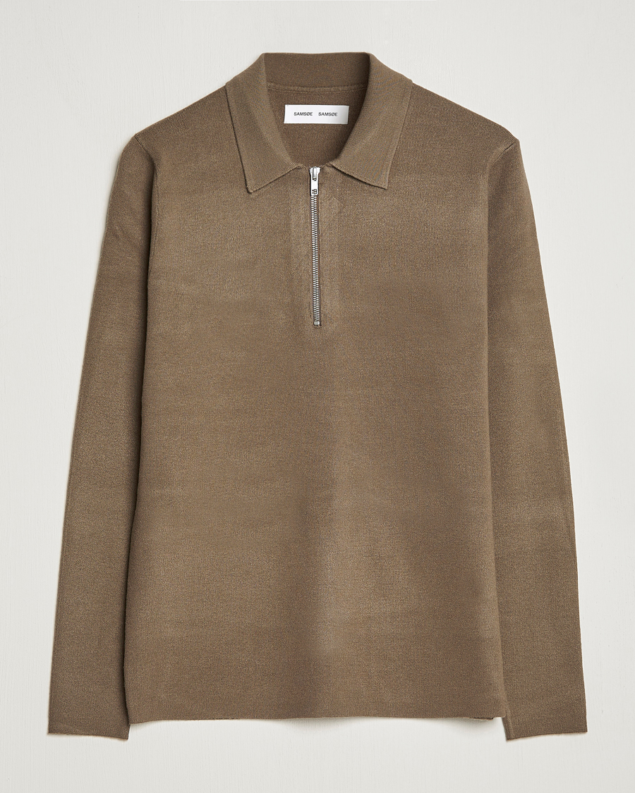 Men | Sweaters & Knitwear | Samsøe Samsøe | Samsøe & Samsøe Guna Half Zip Stone Grey