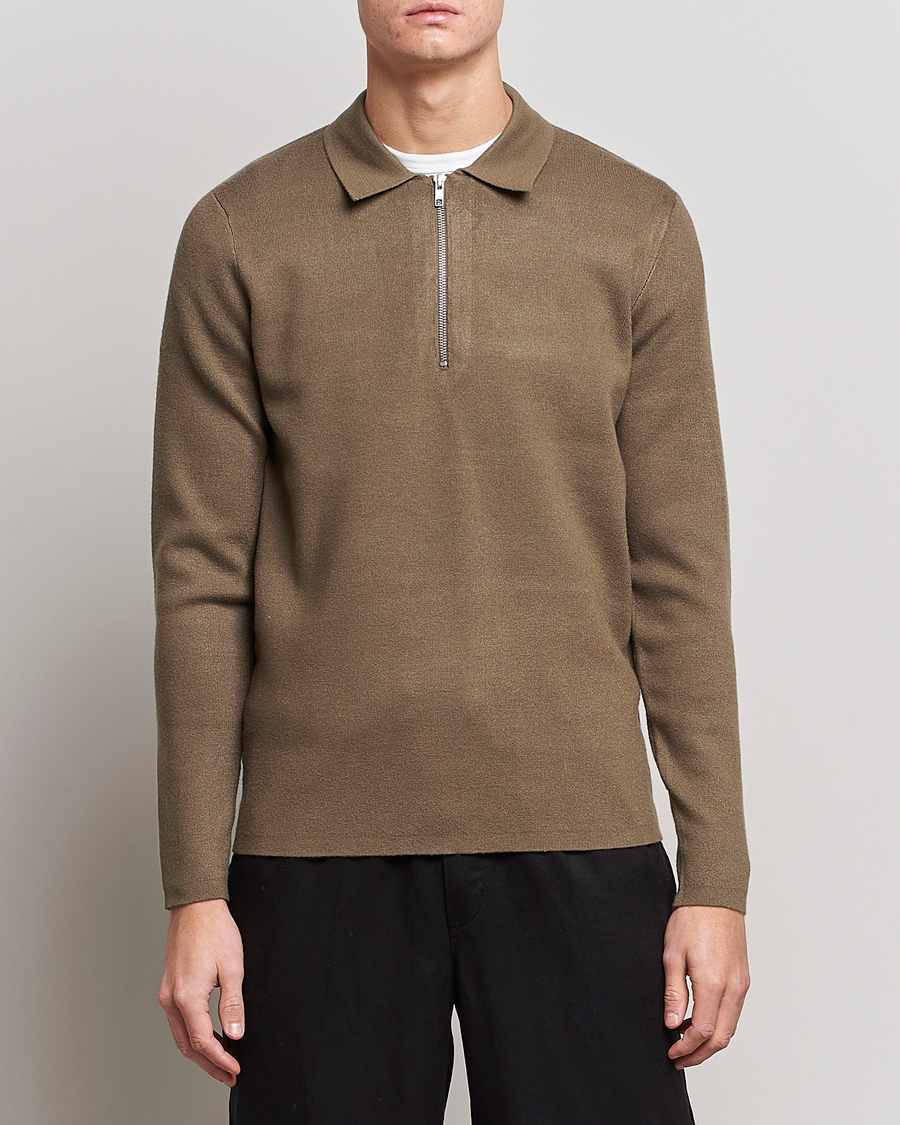 Men | Sweaters & Knitwear | Samsøe Samsøe | Samsøe & Samsøe Guna Half Zip Stone Grey