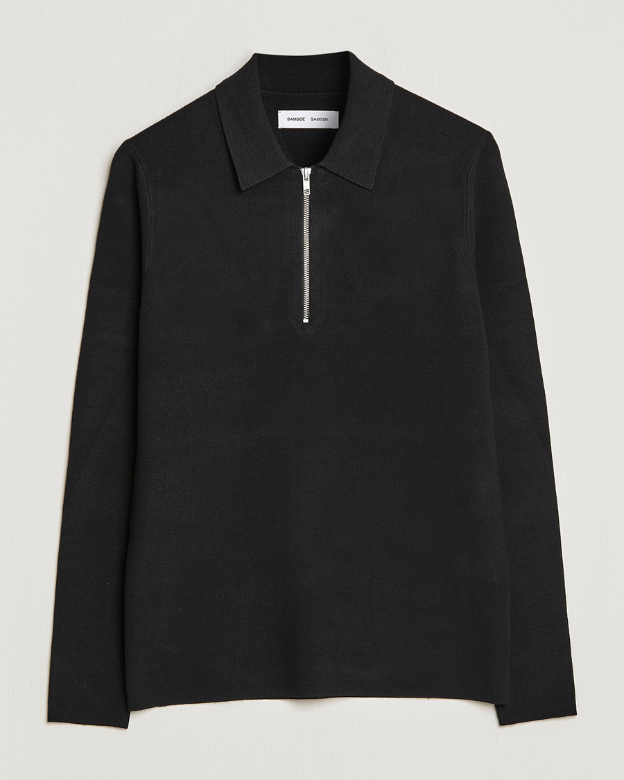 Men | Sweaters & Knitwear | Samsøe Samsøe | Samsøe & Samsøe Guna Half Zip Black