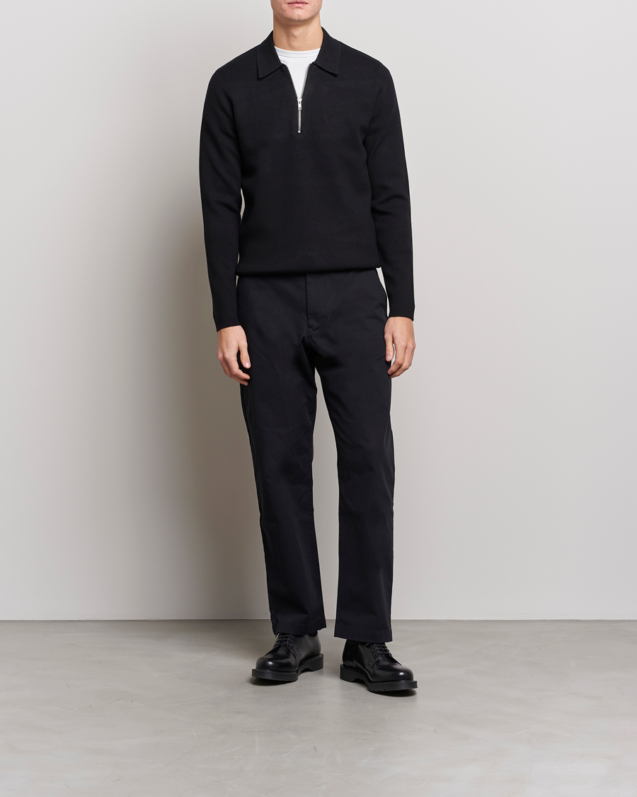 Men | Sweaters & Knitwear | Samsøe Samsøe | Samsøe & Samsøe Guna Half Zip Black