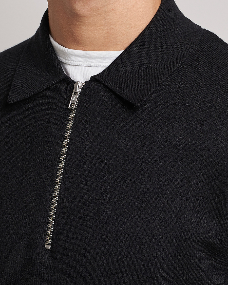 Men | Sweaters & Knitwear | Samsøe Samsøe | Samsøe & Samsøe Guna Half Zip Black