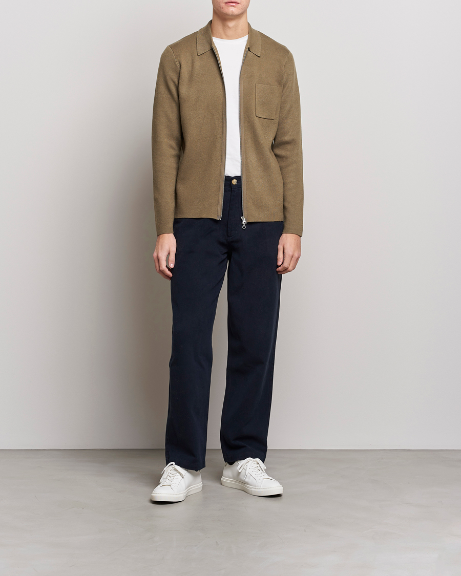 Men | Sweaters & Knitwear | Samsøe Samsøe | Samsøe & Samsøe Guna Full Zip Stone Grey